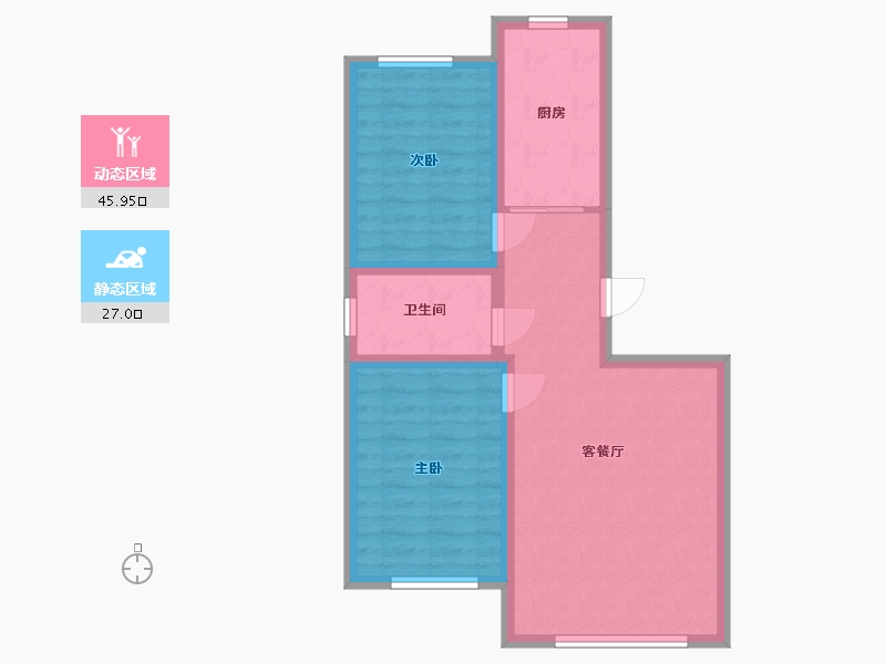 黑龙江省-哈尔滨市-壹品苏苏-80.00-户型库-动静分区