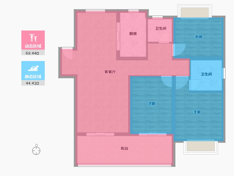 江苏省-镇江市-天怡珑蟠里·九珑苑-102.48-户型库-动静分区