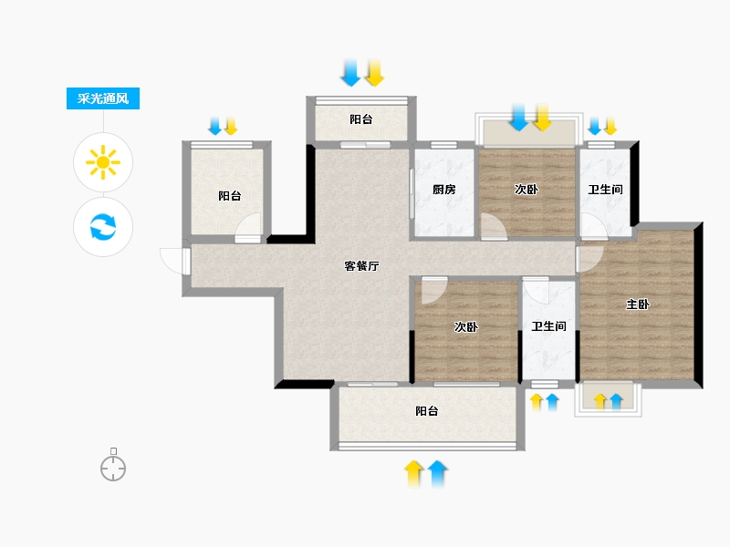 广西壮族自治区-南宁市-中建邕和府-96.29-户型库-采光通风