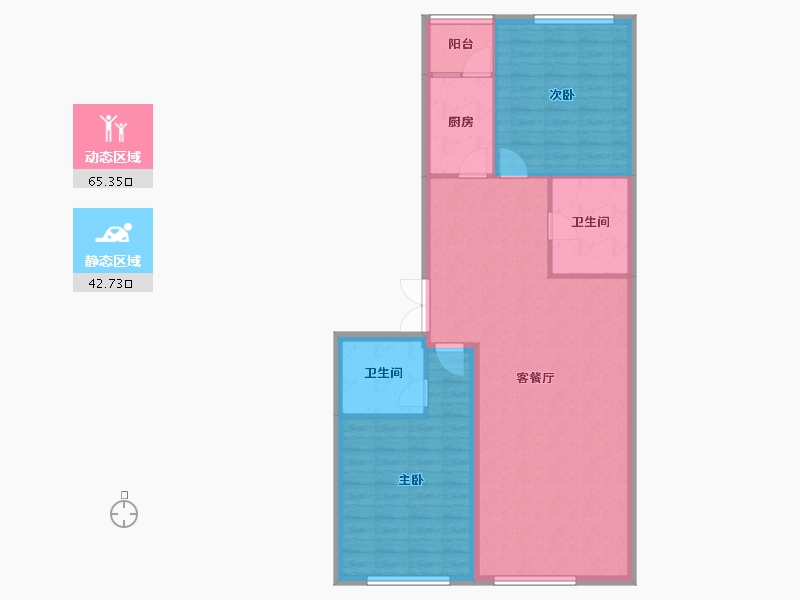 黑龙江省-哈尔滨市-宝宇天邑珑湾-99.03-户型库-动静分区