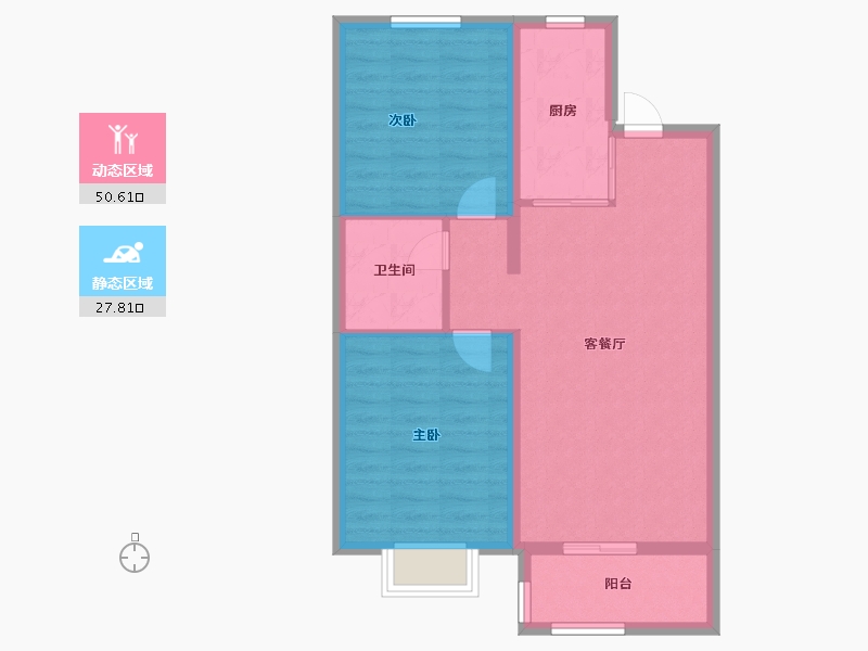 河北省-石家庄市-万科翡翠四季-70.58-户型库-动静分区