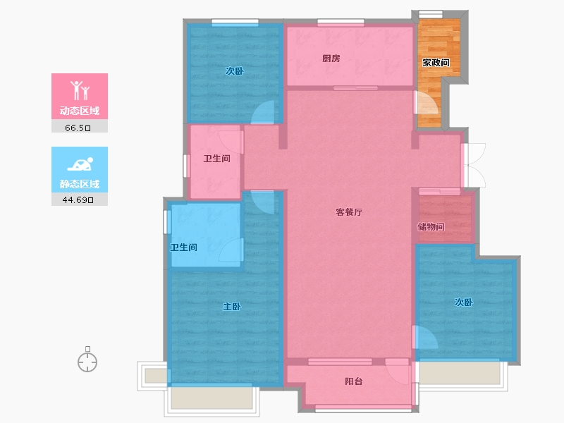 河北省-石家庄市-万科翡翠四季-104.00-户型库-动静分区