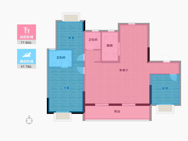 江苏省-常州市-雅居乐琨尚雅宸-113.60-户型库-动静分区