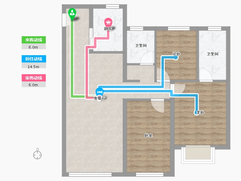 辽宁省-沈阳市-中瑞府-73.93-户型库-动静线