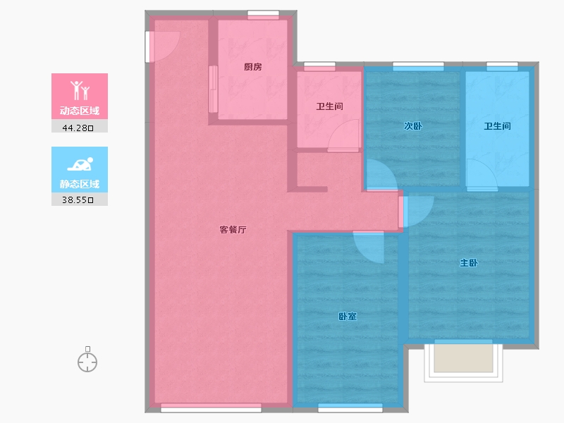 辽宁省-沈阳市-中瑞府-73.93-户型库-动静分区