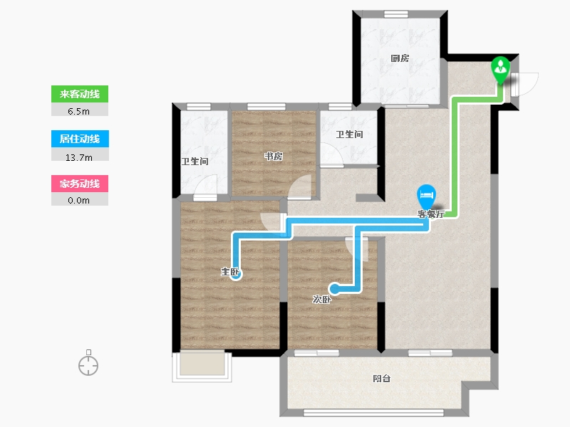 江苏省-盐城市-国投欧亚·璟宸-98.40-户型库-动静线