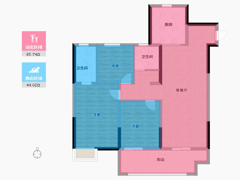 江苏省-盐城市-国投欧亚·璟宸-98.40-户型库-动静分区