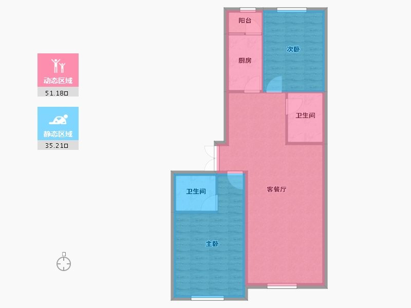 黑龙江省-哈尔滨市-宝宇天邑珑湾-78.27-户型库-动静分区