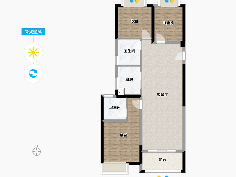 湖北省-武汉市-美联城观-82.39-户型库-采光通风