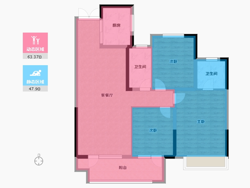 山东省-淄博市-淄博周村吾悦广场​-99.95-户型库-动静分区