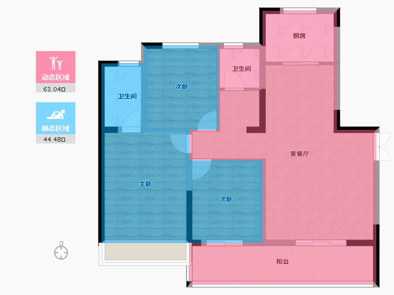 河南省-焦作市-广汇·太行佳苑-96.64-户型库-动静分区