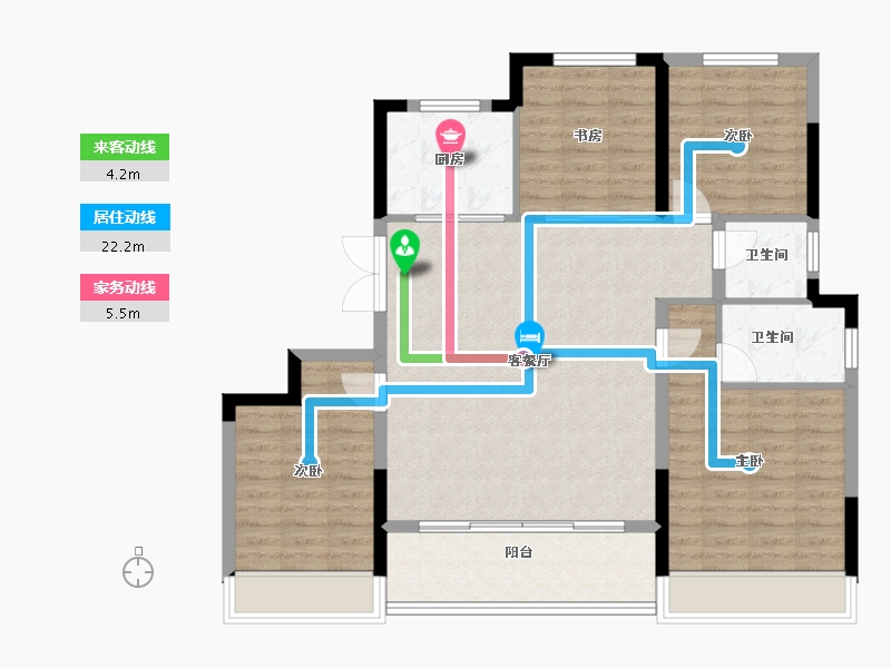 浙江省-温州市-中楠御墅-102.37-户型库-动静线