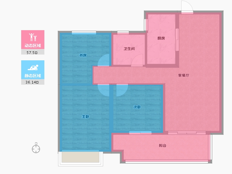 河南省-焦作市-蓝城·桂语江南-84.01-户型库-动静分区