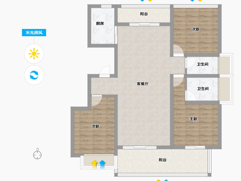 河南省-焦作市-华洋院子-99.20-户型库-采光通风