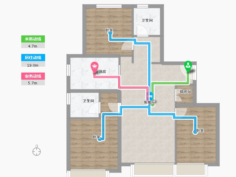 北京-北京市-橡树湾-85.60-户型库-动静线