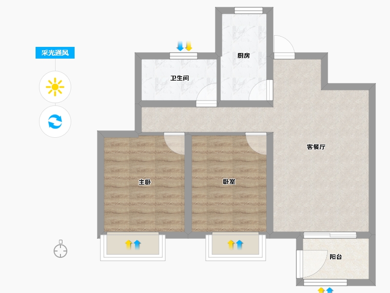 天津-天津市-新城悦隽风华悦城-62.40-户型库-采光通风