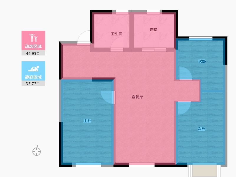 辽宁省-沈阳市-龙湖中铁建云璟-75.29-户型库-动静分区