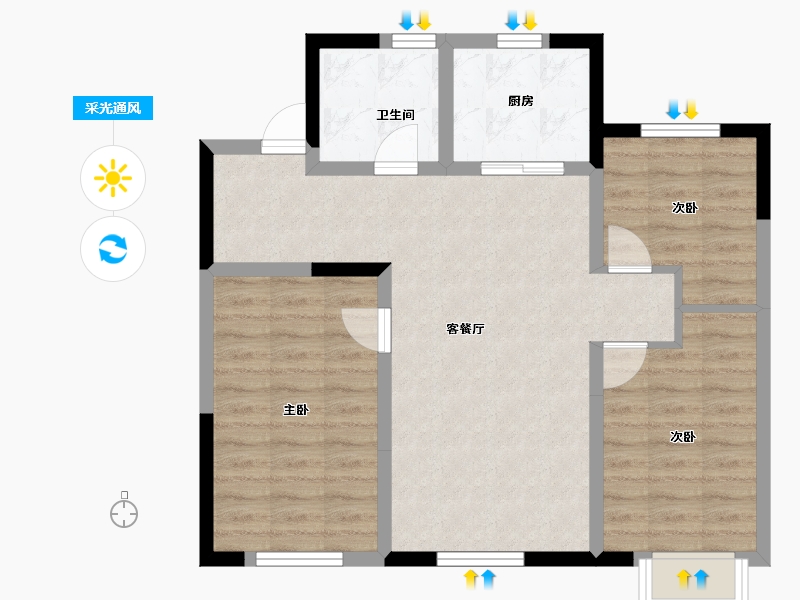 辽宁省-沈阳市-龙湖中铁建云璟-75.29-户型库-采光通风