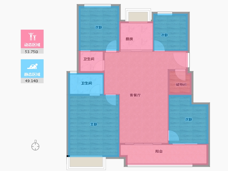 福建省-厦门市-​建发文澜和著二期-93.70-户型库-动静分区