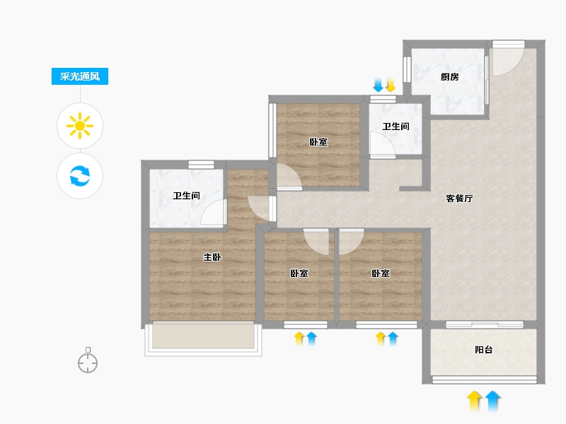 广东省-深圳市-东关珺府-78.43-户型库-采光通风