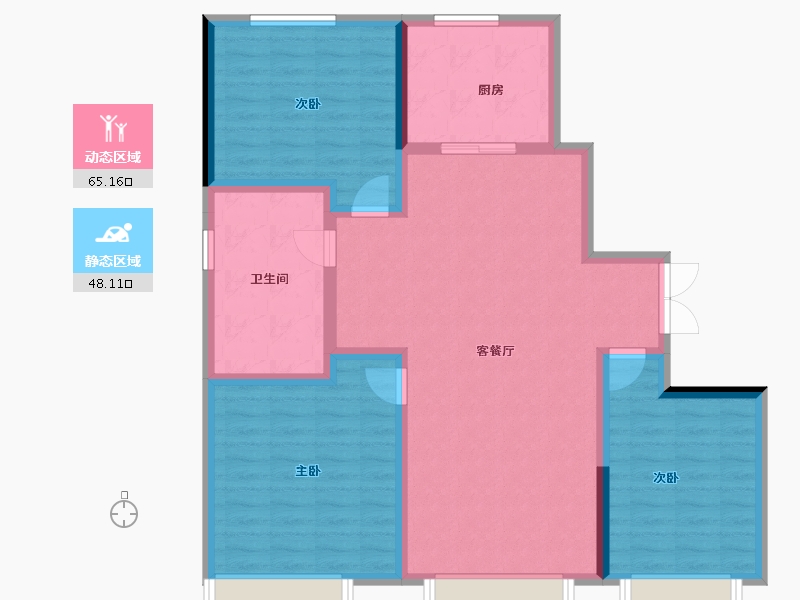 天津-天津市-贻成学府壹号-102.13-户型库-动静分区