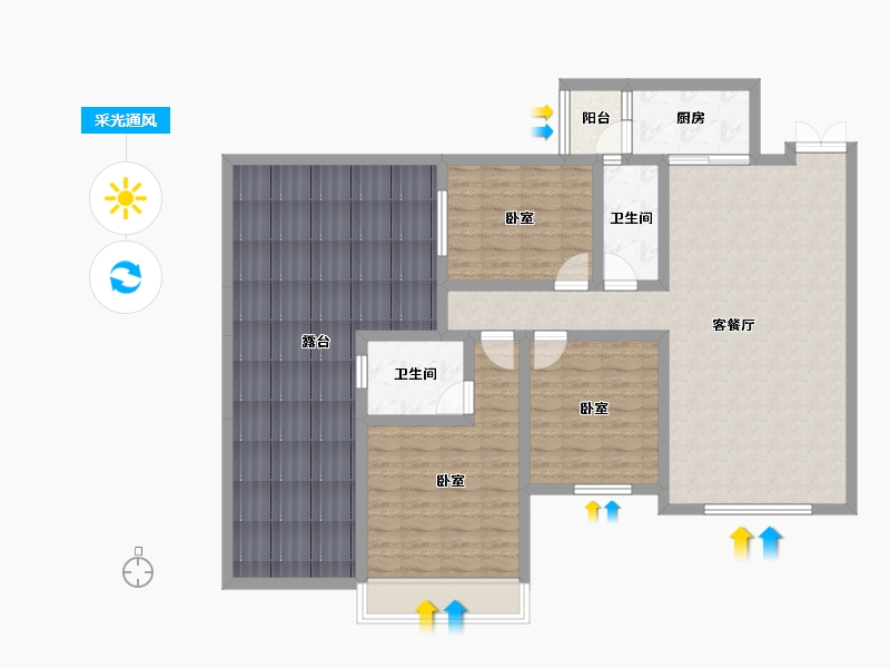 贵州省-六盘水市-大林城-128.35-户型库-采光通风