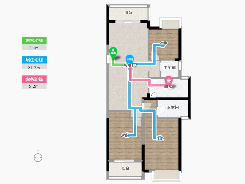 湖北省-武汉市-美联城观-88.56-户型库-动静线