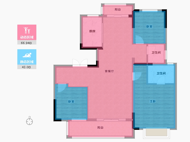 安徽省-合肥市-斌锋当代府MOMΛ-98.98-户型库-动静分区