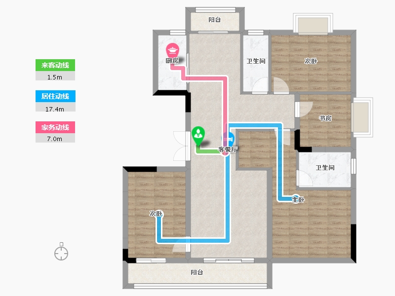 湖北省-武汉市-洺悦华府-111.21-户型库-动静线