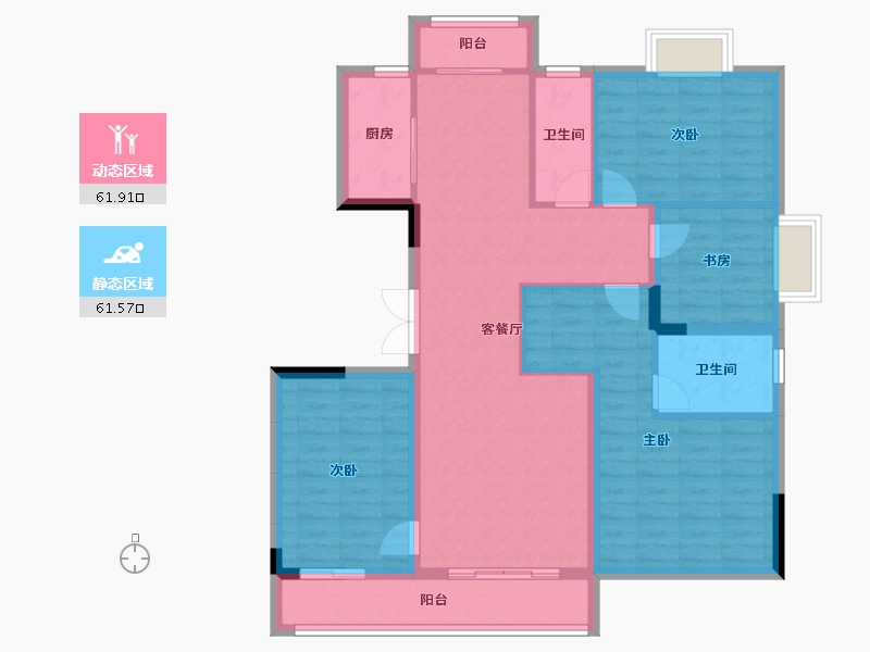 湖北省-武汉市-洺悦华府-111.21-户型库-动静分区