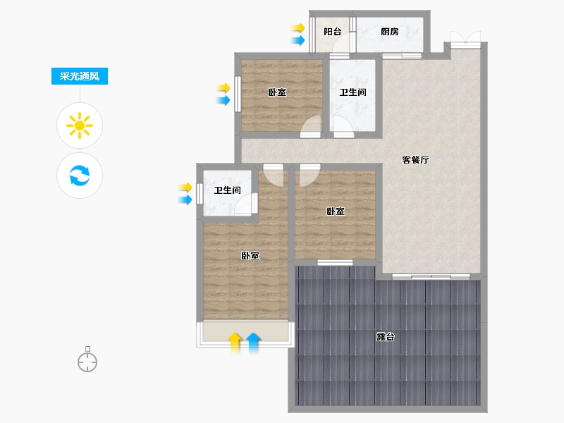 贵州省-六盘水市-大林城-120.71-户型库-采光通风