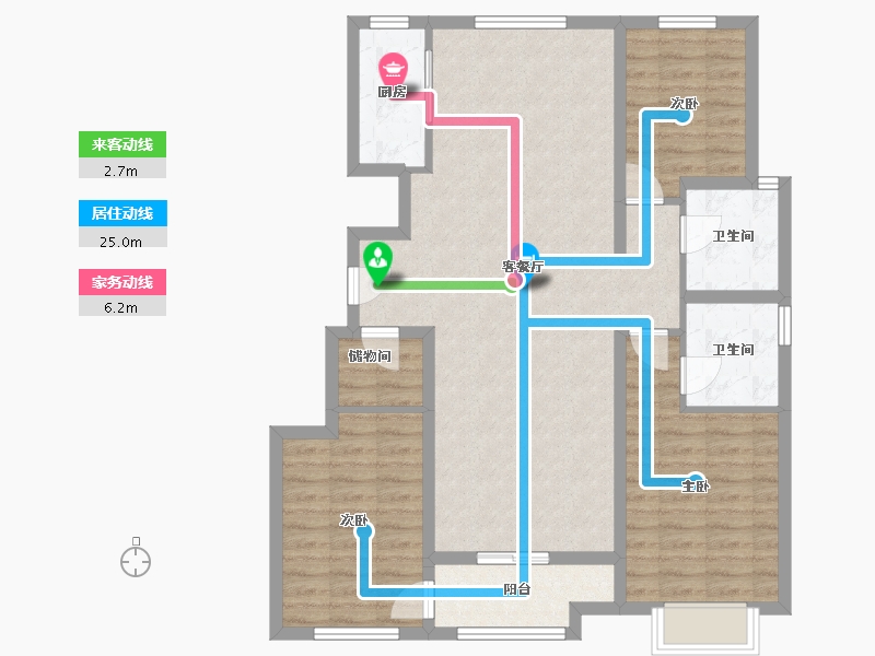 天津-天津市-锦城园-99.80-户型库-动静线