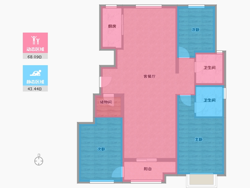 天津-天津市-锦城园-99.80-户型库-动静分区