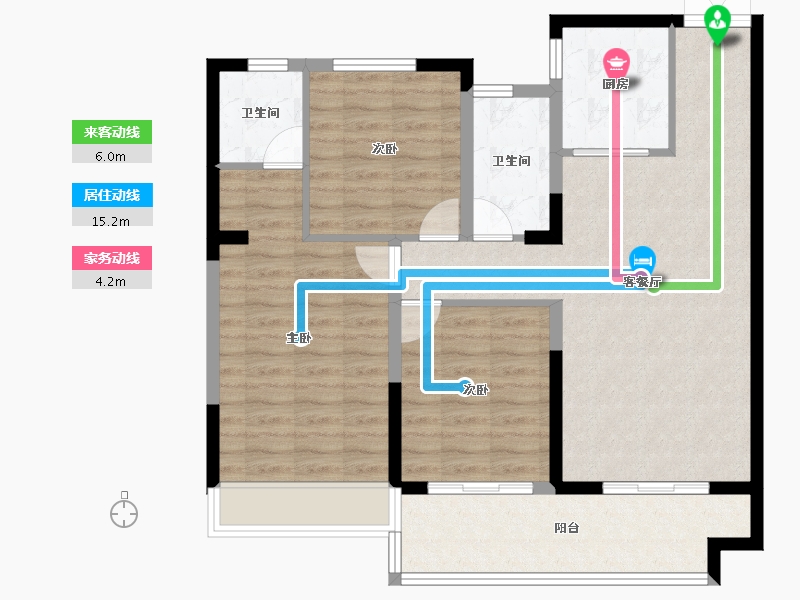 河南省-焦作市-广汇·太行佳苑-93.94-户型库-动静线