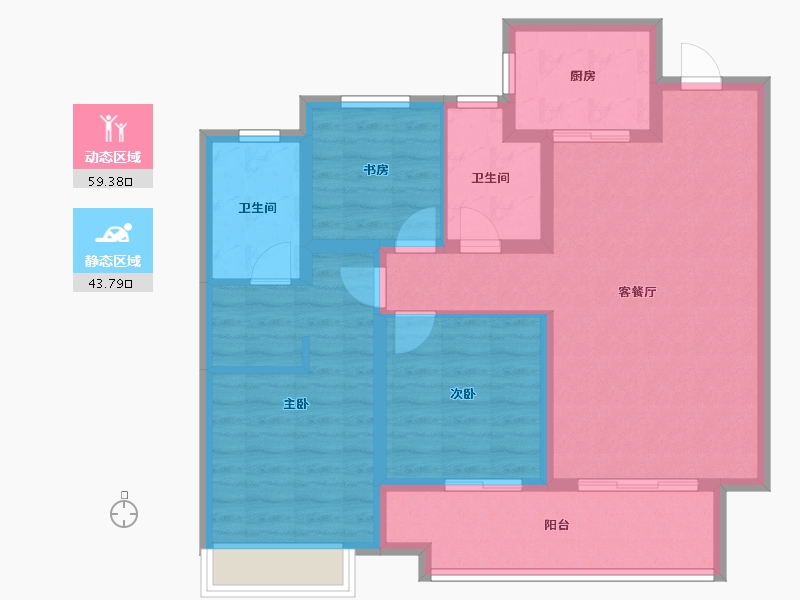 河南省-焦作市-蓝城·桂语江南-91.99-户型库-动静分区