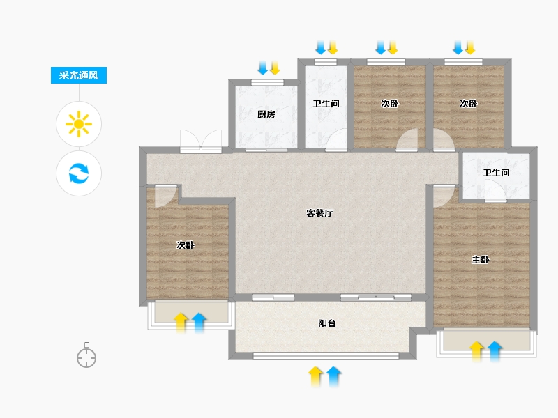 河南省-焦作市-焦作建业府—期-112.00-户型库-采光通风