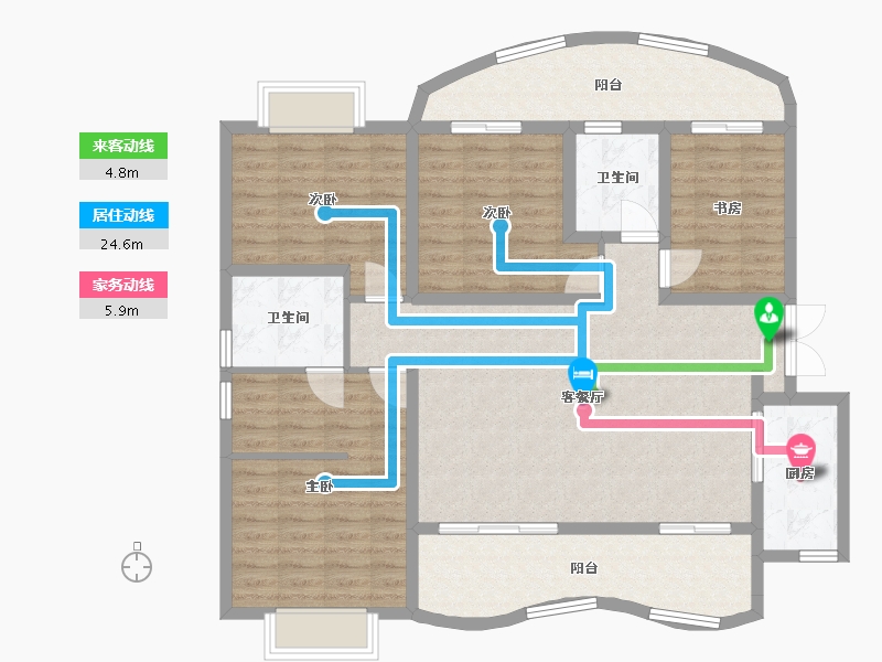 云南省-西双版纳傣族自治州-曼城-124.00-户型库-动静线