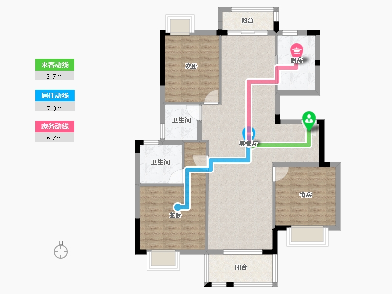 湖北省-武汉市-武汉城建融创锦上公馆-100.00-户型库-动静线