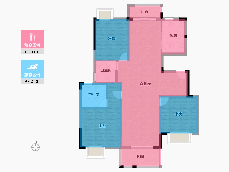 湖北省-武汉市-武汉城建融创锦上公馆-100.00-户型库-动静分区