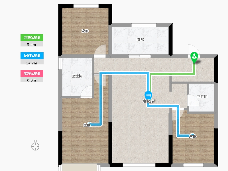 辽宁省-沈阳市-龙湖中铁建云璟-88.38-户型库-动静线