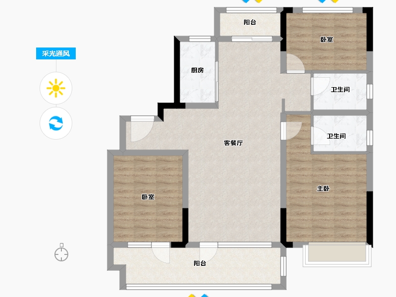 山东省-临沂市-临沭碧桂园翡翠天境-99.26-户型库-采光通风