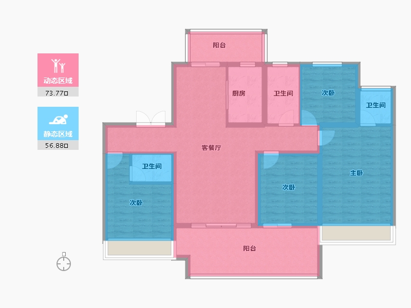 河南省-焦作市-华洋院子-116.80-户型库-动静分区