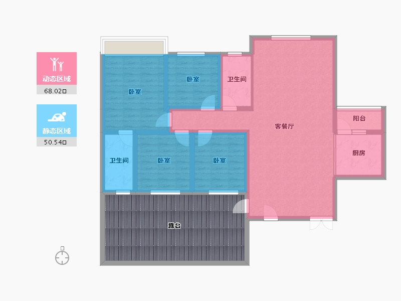 贵州省-六盘水市-大林城-134.70-户型库-动静分区