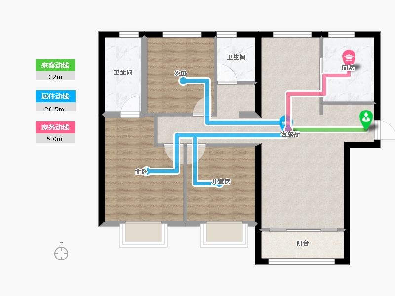 甘肃省-兰州市-万科星光都会-81.46-户型库-动静线