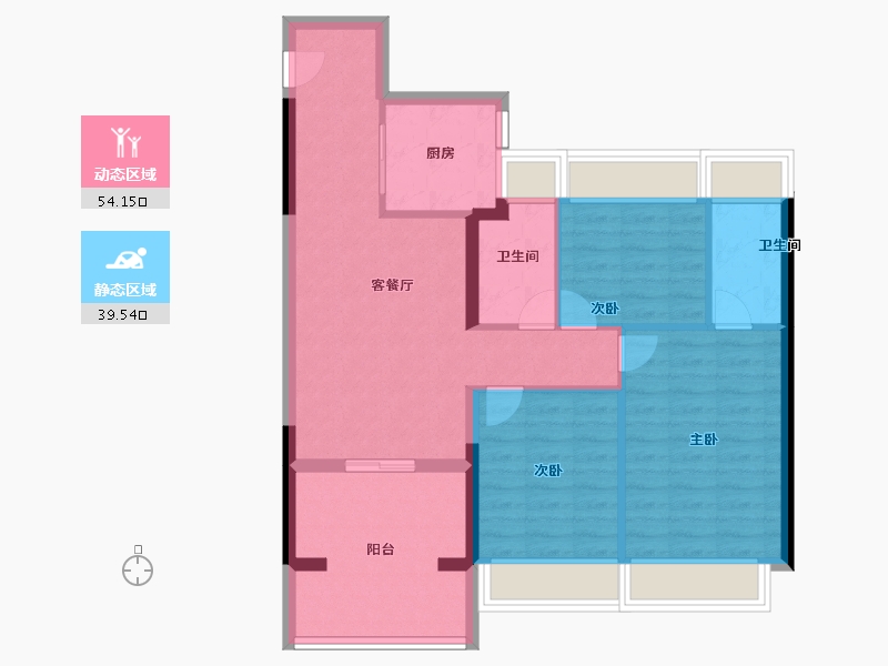 广东省-珠海市-龙光·玖榕湾-84.00-户型库-动静分区