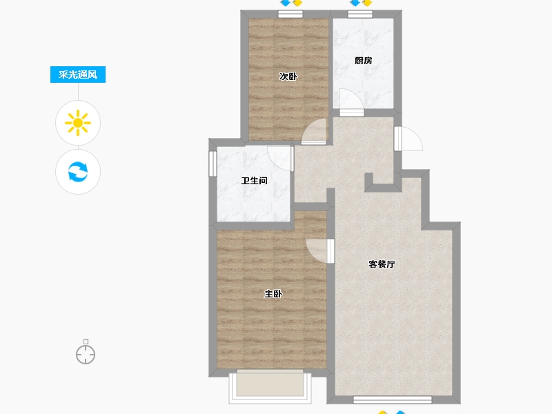 天津-天津市-绿城柳岸晓风-68.00-户型库-采光通风