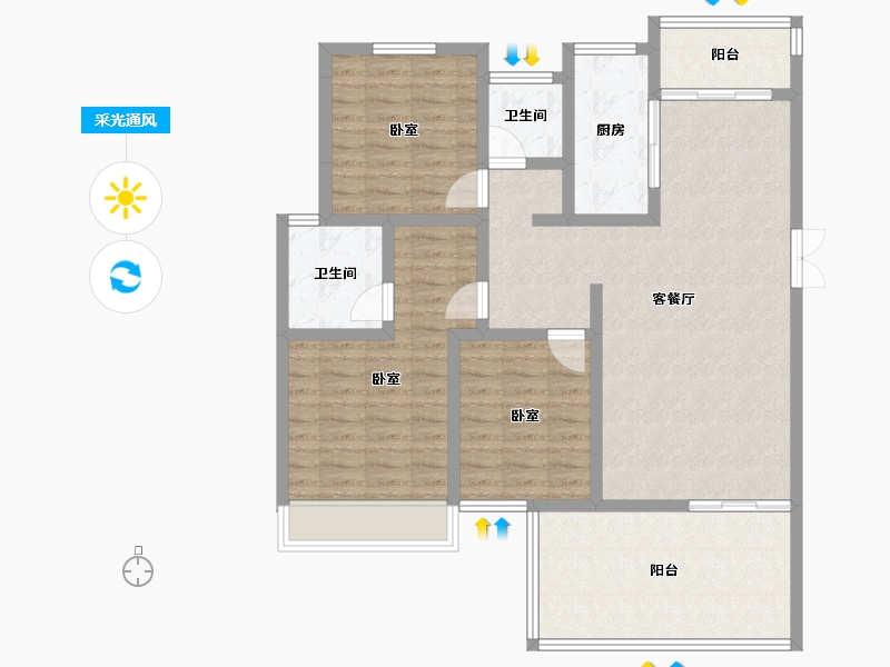 贵州省-六盘水市-大林城-104.16-户型库-采光通风