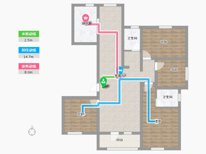 河北省-廊坊市-绿地空港·西斯莱公馆-104.58-户型库-动静线