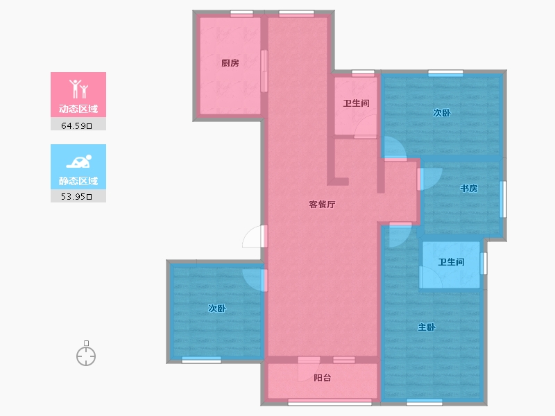 河北省-廊坊市-绿地空港·西斯莱公馆-104.58-户型库-动静分区