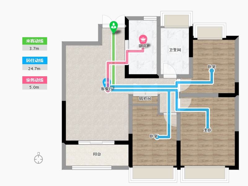 河南省-信阳市-众鑫学府-86.40-户型库-动静线